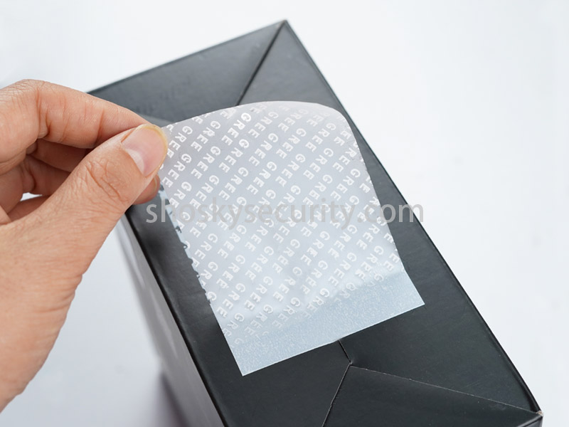 White Partial Transfer Security Label with Custom Security Message ...