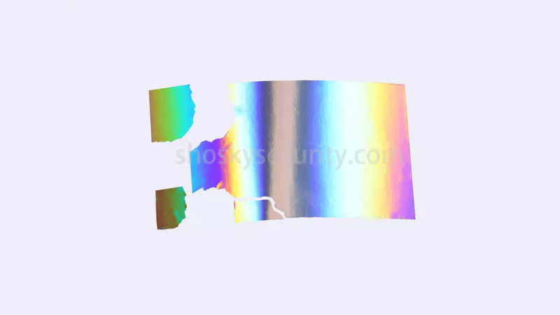 Hologram destructible label