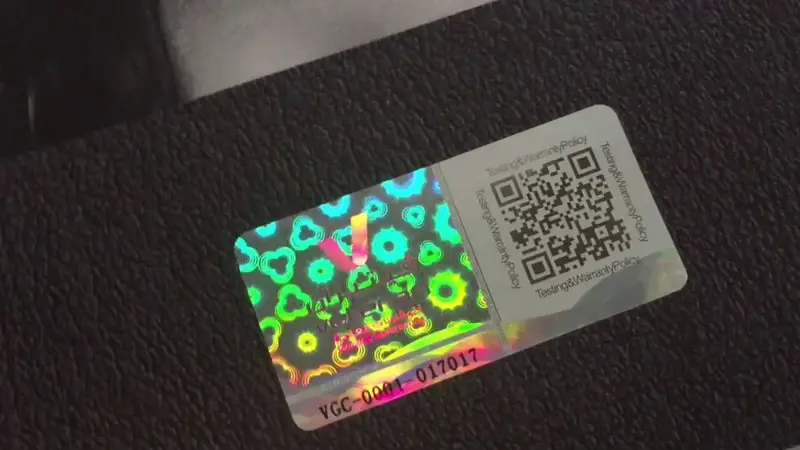 Holographic sticker example