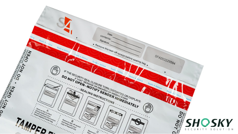 security bag tape using on a tamper evident bag