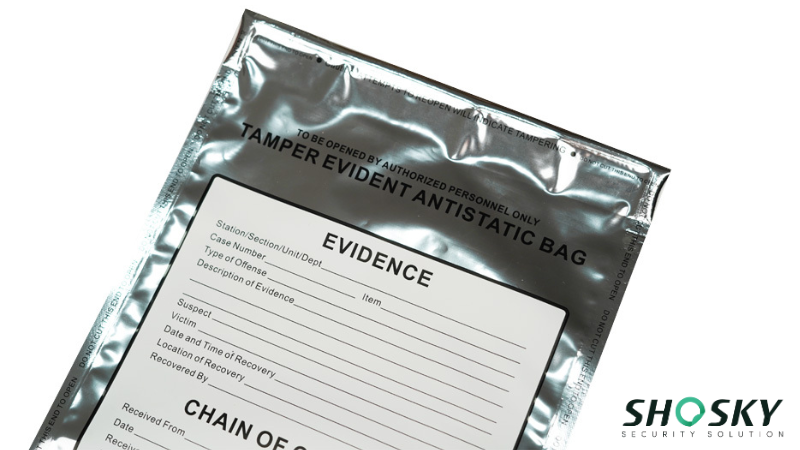 Writable Areas of tamper evident bag