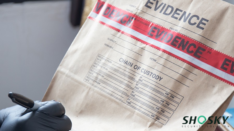 writing on an evidence bag