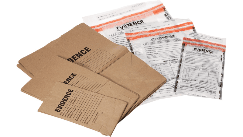 Plastic and Paper Evidence Bags