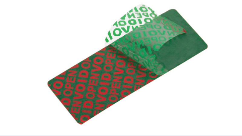 Customized void label with company logo