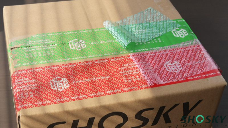 72mm Red and Green Full Transfer Tamper-Proof Tape 