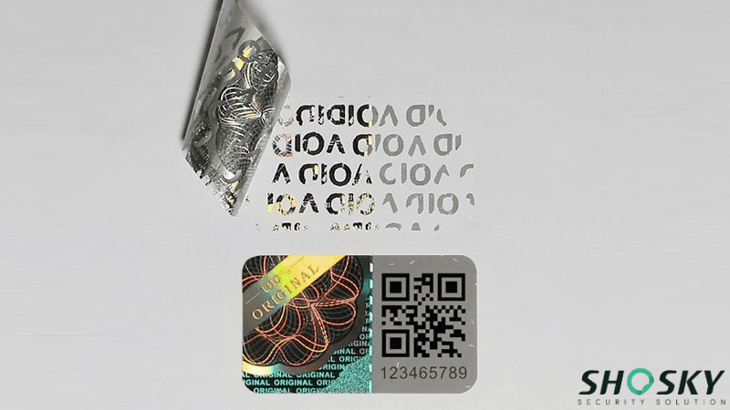 a hologram sticker with E-Beam technology