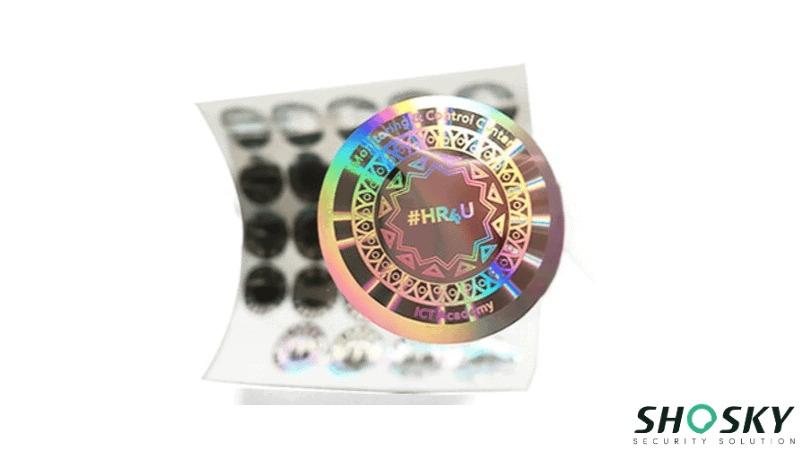 Hologram sticker with glossy finish