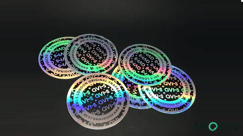 3d hologram stickers in round shape