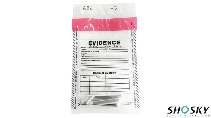 an evidence bag used for law enforcement