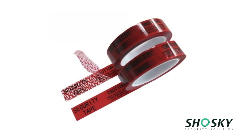 A Red Tamper-Evident Tape