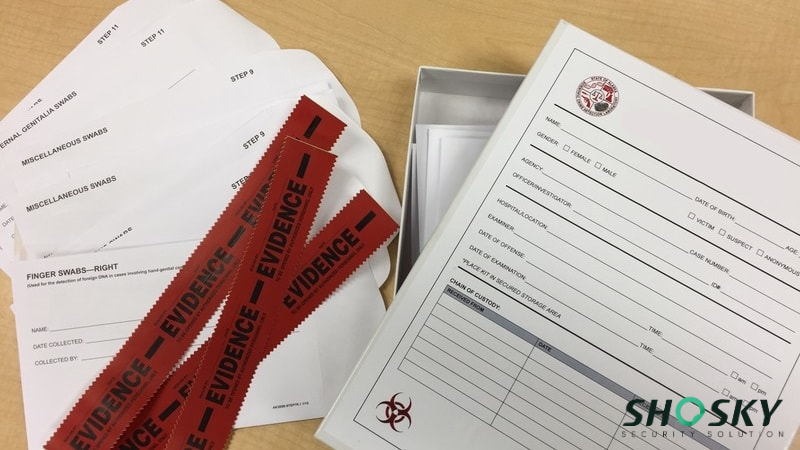 Chain-of-custody forms for jury and trail