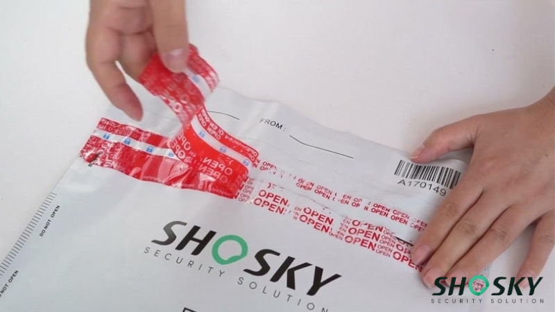 security bag with security bag tape