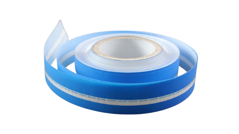 a blue tamper-evident bag tape