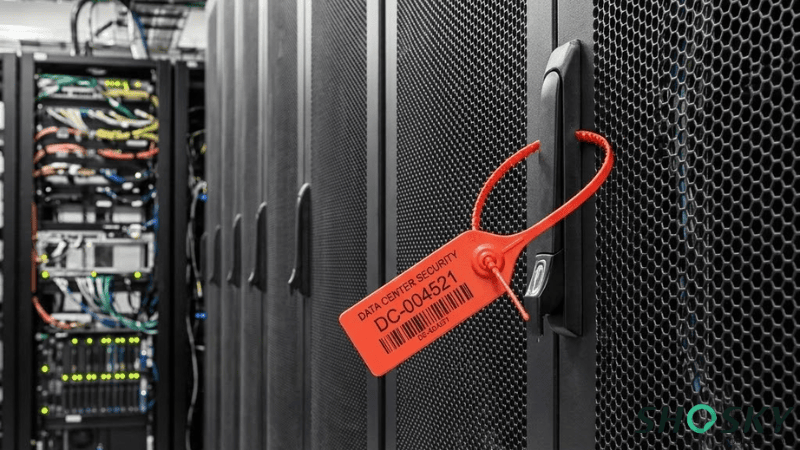 a plastic security seal used for data centers