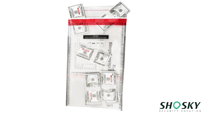 a deposit bag with cash