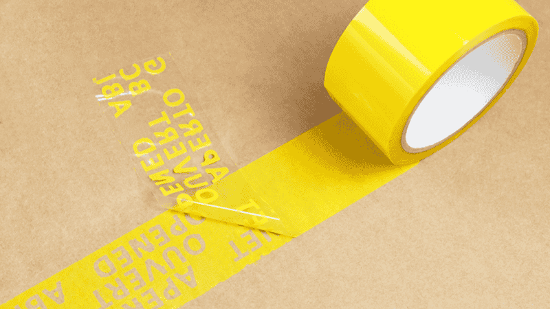 yellow tamper evident tape