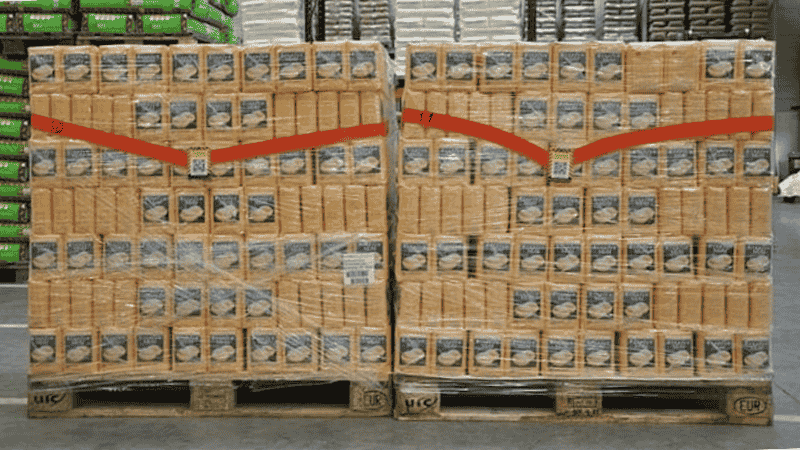 goods pallet with tamper evident seal