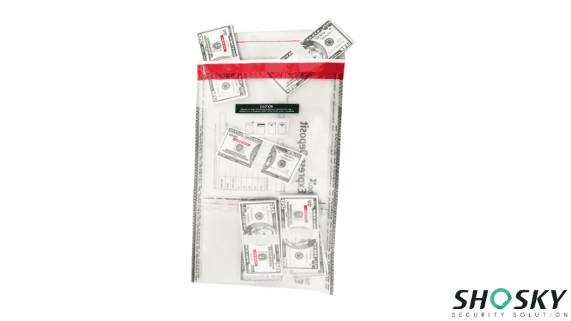 payroll bag within some cash