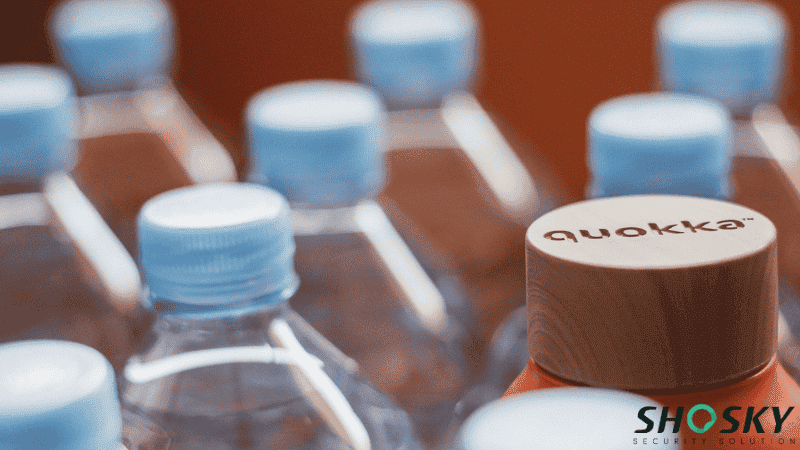 Bottled water with security caps