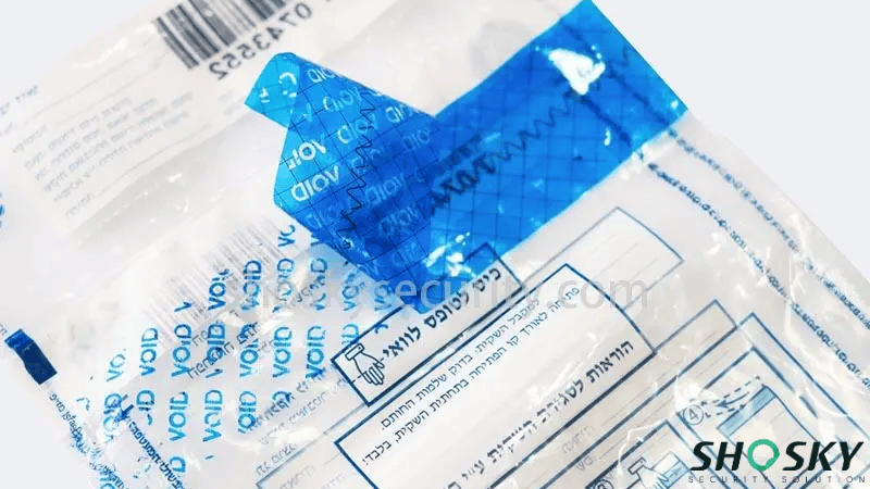 Partially peeled Adhesive Seal Bag