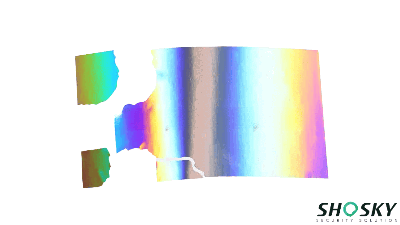 Holographic Ultra Destructible Label Material