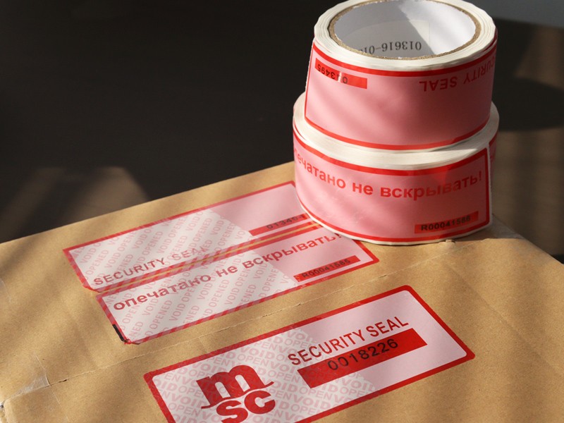 Red Full Transfer Serial Number Security Tape for Food Safety 2