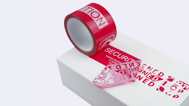 partial transfer security tape using on a box