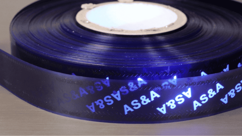 using UV light to the security bag tape
