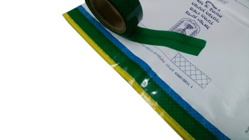 tamper evident bag with security bag tape