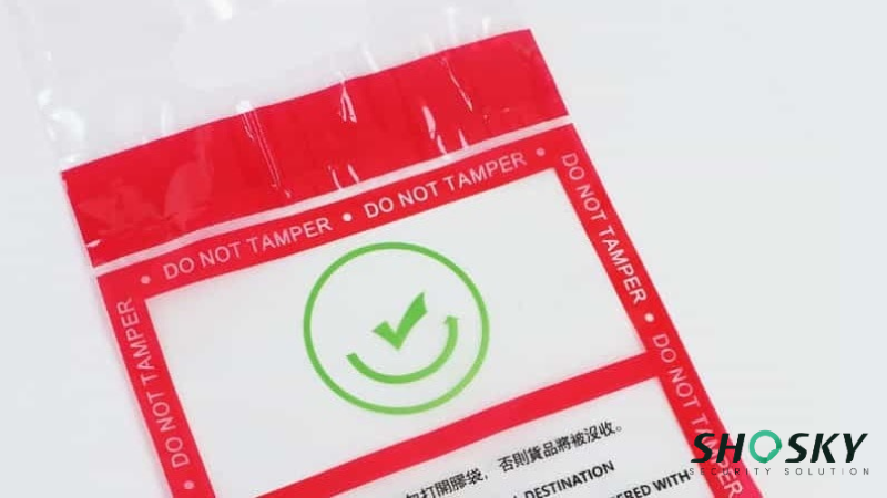 Tamper-evident bag displaying 'DO NOT TAMPER' text