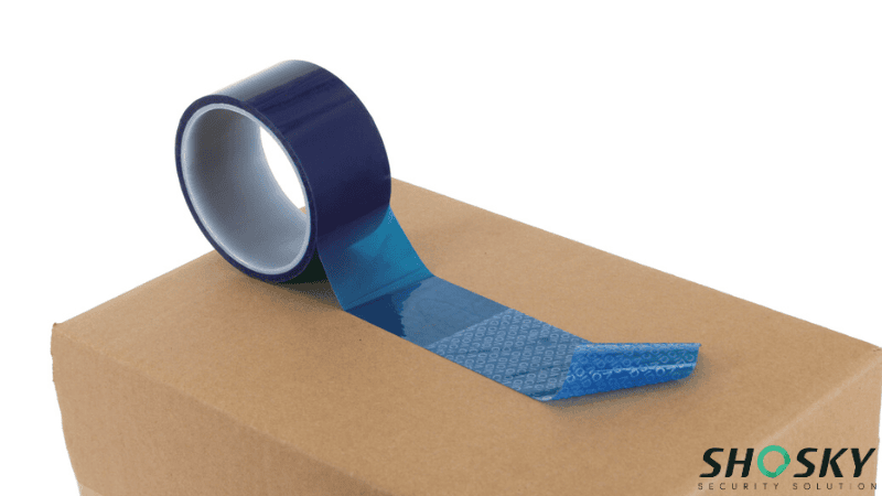 Blue non-transfer security tape with tamper-evident features