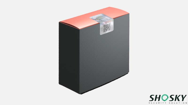 a box sealed by hologram sticker