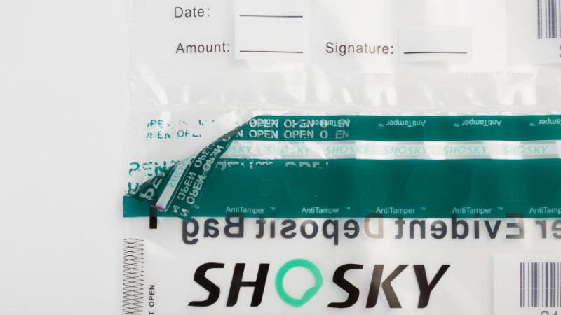 tamper evident bag with security bag tape