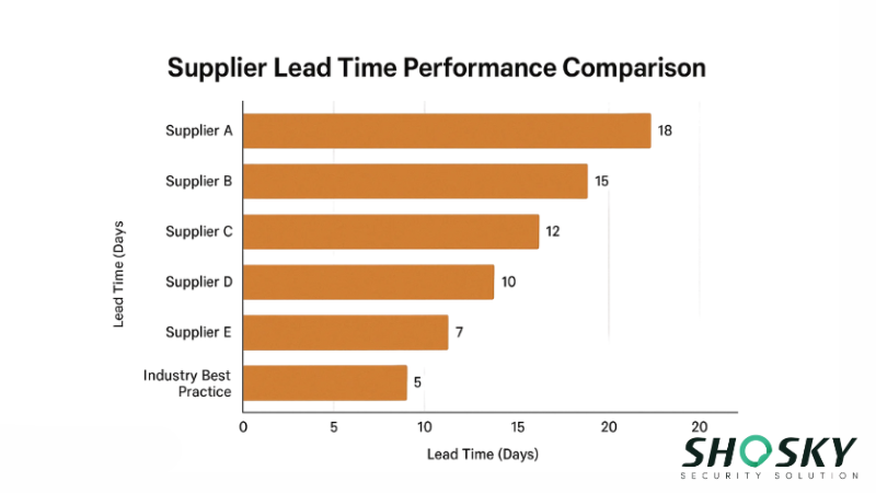 chart of supplier lead time performance comparison