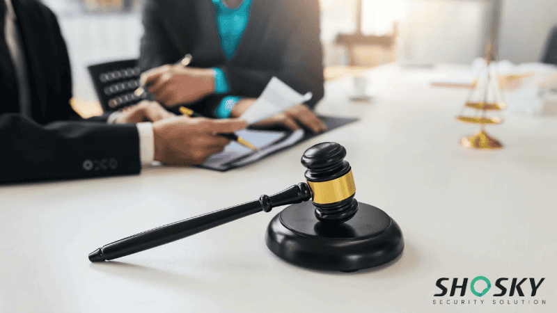 Professional meeting with visible gavel, highlighting regulatory and legal scrutiny