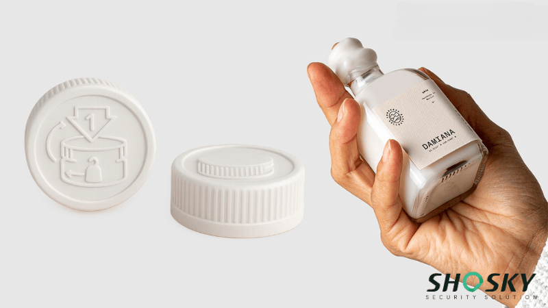 Tamper-evident cap with safety instructions ensuring child-resistant packaging integrity