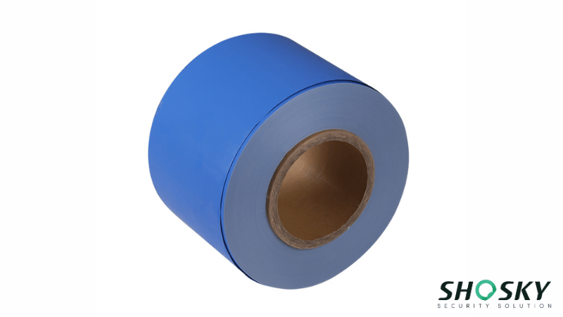 blue paper based tamper evident material roll