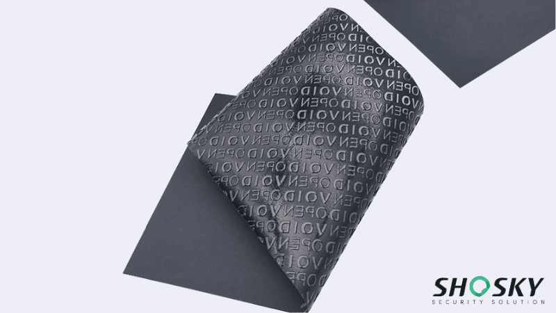black no-transfer tamper evident material
