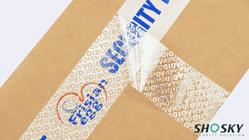 tamper evident tape using on box packaging
