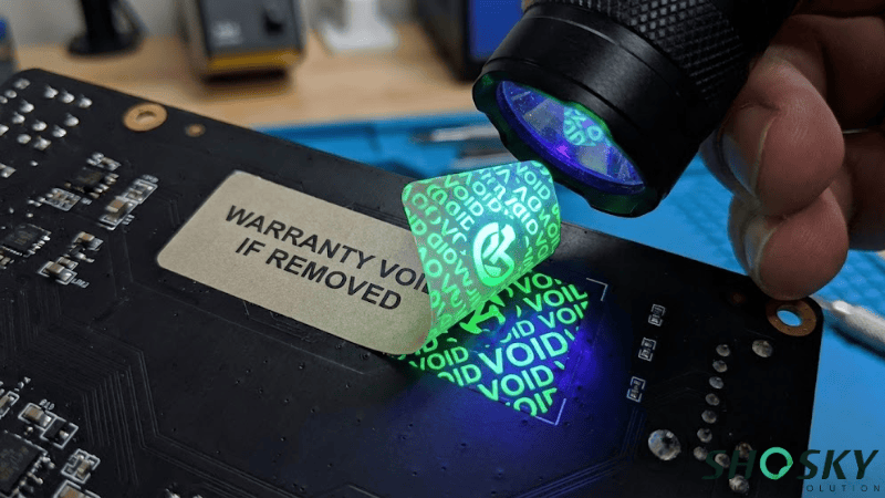 uv ink security label used on electronics