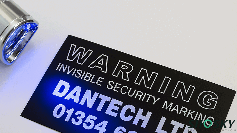 uv light lighting the hologram ink