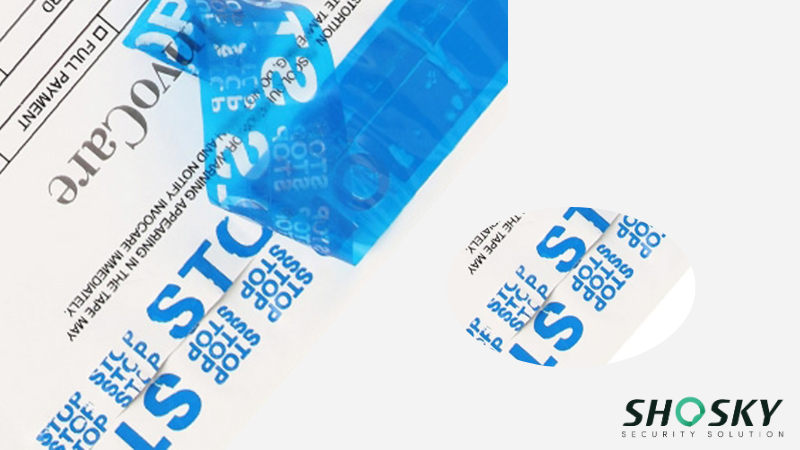 custom security bag tape void words 