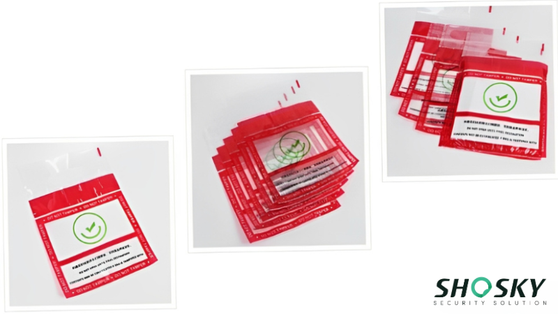 Eco-conscious duty-free bags design highlighting security features and minimal ink usage