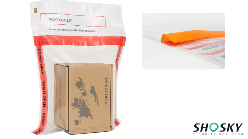 Security-enhanced duty-free bags featuring damage-proof seals and structured construction