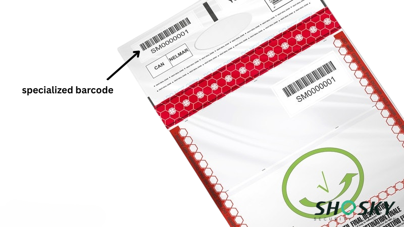 duty-free bag with a specialized barcode