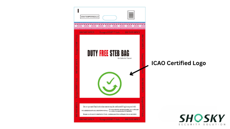 duty-free tamper-evident bag with ICAO-Compliant design