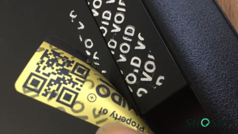 Destructible vinyl label and digital tracking QR code for product security