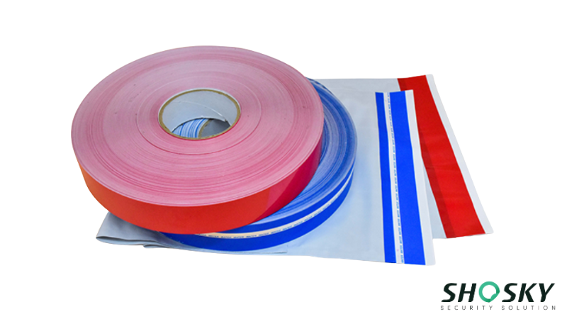 tamper evident bag tape adhesive roll ensuring package integrity across various industries