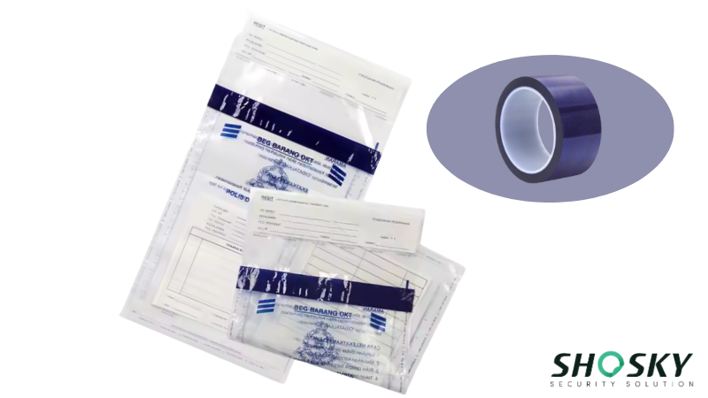 Specialized tamper-evident tape with precise product size measurements