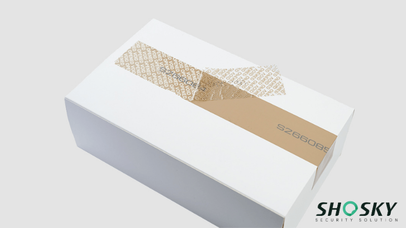 a security packaging with tamper evident tape